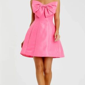 Mac Duggal Pink Bow Mini Dress